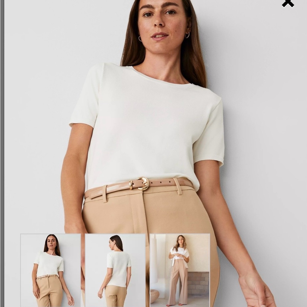 Ann Taylor Easy Sweater Tee in Winter White